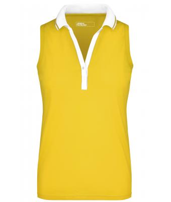 Donna Ladies' Elastic Polo Sleeveless Sun-yellow/white 7318